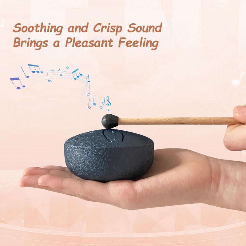 Jongdari Mini Rain Drum and Kalimba Thumb Piano, 2pcs Mini Musical Instruments 8 Key Exquisite Finger Thumb Piano and 3 Inch 6 Notes Metal Steel Tongue Drum for Adult Beginners (Dark Blue) - Image 5
